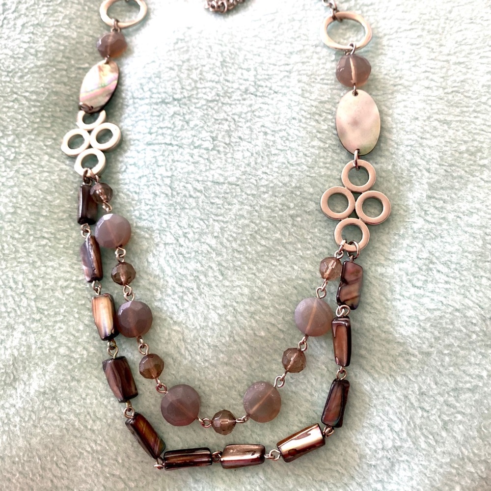Lia Sophia stone & bead necklace NEW